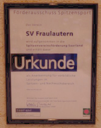 Aufnahme in die Spitzenvereinsförderung Saarland